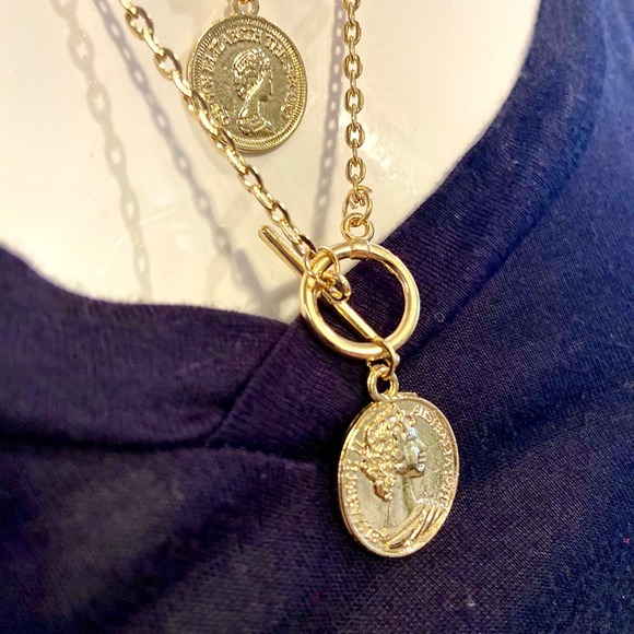 3-Layer Gold Coin Necklace - Picture 6 of 8